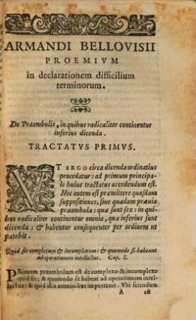 Armandi Bellovisii declaratio difficilium terminorum theologiae philosophiae, atque logicae