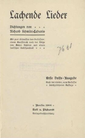 Lachende Lieder : Dichtungen