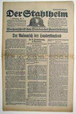 Wochenzeitung des Bundes der Frontsoldaten "Der Stahlhelm" zum VI. Frontsoldatentag in Magdeburg