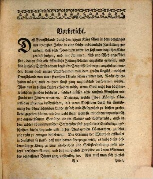 Betrachtungen eines deutschen Patrioten über einige Umstände des jezigen Kriegs : nebst einem Auszuge aus des berühmten Everhardi Wassenbergii eröfneten und wieder verschlossenen Goldgrube, woraus zu ersehen, wodurch Frankreich so mächtig worden, daß es mit fast unzählichen Kriegsheeren Deutschland so oft und hauptsächlich gegenwärtig überschwemmen können, mit besondern Anmerkungen über gewisse Stellen des Machiavels und Antimachiavels, allen Unpartheiischen zur Erwägung ans Licht gestellet