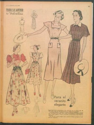 Para el veranito elegante [Dibujos] : Para la mujer