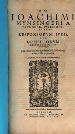 Responsorum Iuris sive Consiliorum Decades X.