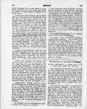 Versammlung der helvetischen Gesellschaft der Natur=Wissenschaften, zu Zürich den 6., 7., 8. October 1817