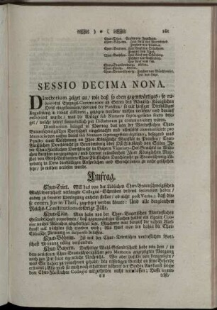 Sessio Decima Nona.