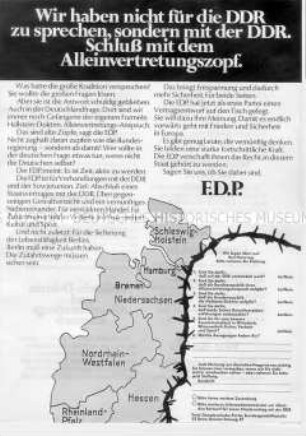 Wahlpropaganda der FDP zur Bundestagswahl 1969 mit deutschlandpolitischen Aussagen