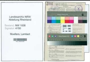 Entnazifizierung Lambert Muellers , geb. 30.11.1874 (Postassistent)