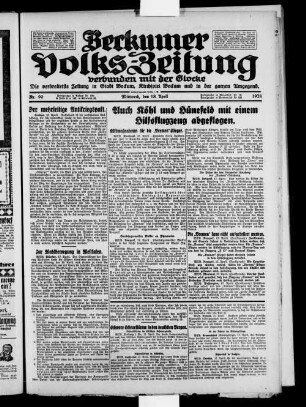 Beckumer Volks-Zeitung. 1921-1930