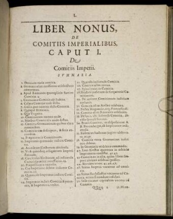 Caput I. De Comitiis Imperii
