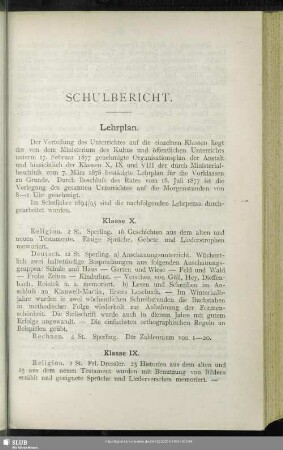 Schulbericht