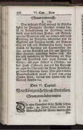 Das VI. Capitel. Vom Königreiche Groß-Britanien