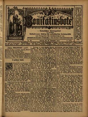 Ausgabe vom Sonntag, den 29. November 1914.