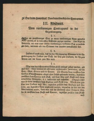 III. Abschnitt. Vom vierstimmigen Contrapunct in der Gegenbewegung