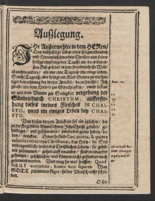 Außlegung.