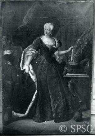Huber, Thomas : Königin Sophie Dorothea von Preußen mit Schwarzem Diener, GK I 2861. (Verlust)