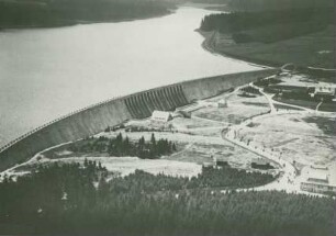 Talsperre Muldenberg bei Grünbach im Vogtland, Deutschland, 1923