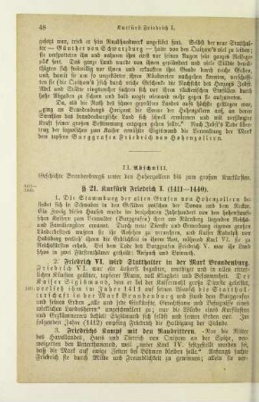 II. Abschnitt. Geschichte Brandenburgs unter den Hohenzollern bis zum großen Kurfürsten