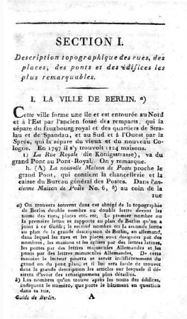 Section I. Description topographique des rules, des places, des ponts et des édifices les plus remarquables