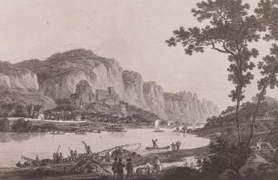 Wehlen an der Elbe : Elbsandsteingebirge: Wehlen an der Elbe. Stich um 1810. Dresden: Kupferstich-Kabinett