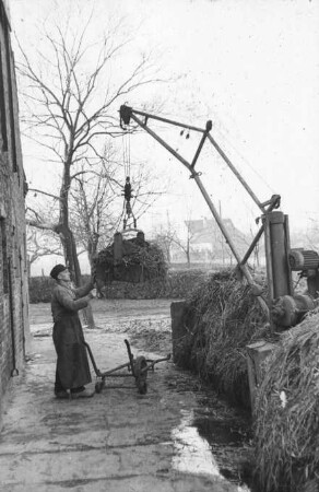 Fotografie: Lagertechnik, Lager, Festmist, Ein- und Auslagerungstechnik, Kran, Elektrische Antriebe, Elektromotor