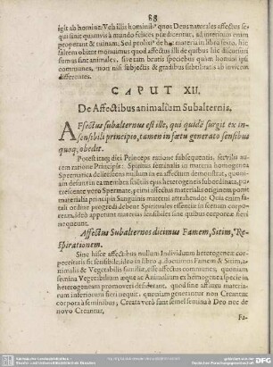 Caput XII. De Affectibus animalium Subalternis