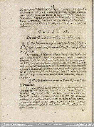 Caput XII. De Affectibus animalium Subalternis