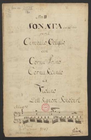 Quintette; cemb, vl, vlc, cor (2); D-Dur; TurS 10.2