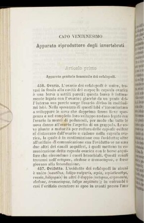 Capo Ventunesimo. Apparato riproduttore degli invertebrati
