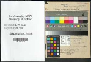 Entnazifizierung Josef Schumacher , geb. 30.01.1910 (Landwirt)