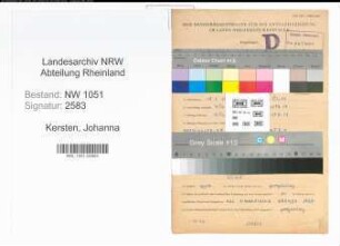 Entnazifizierung Johanna Kersten , geb. 18.01.1906 ()