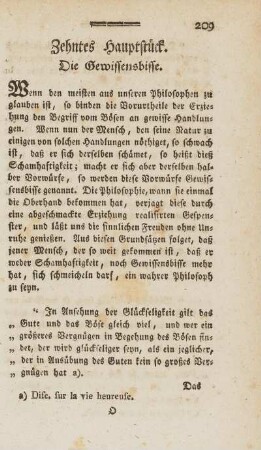 Zehntes Hauptstück. Die Gewissensbisse