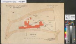 Arnsberg, Bezirksregierung, Hauptgebäude Seibertzstr. 1, Lageplan, Bestandzeichnung
