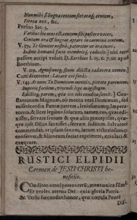 Rustici Elpidii Carmen de Jesu Christi beneficiis