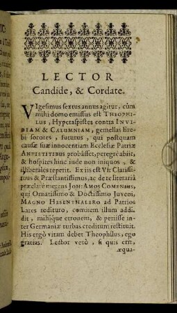 Lector Candide, & Cordate.