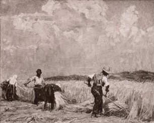 Erntezeit : Erntezeit. Ölmalerei (1935; G. Hänel). Dresden: Ausstellung "Die Blume in der Kunst 1936"