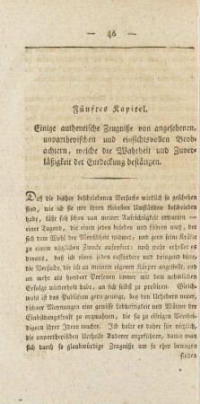 Fünftes Kapitel. Einige authentische Zeugniße von angesehenen, unpartheyischen und einsichtsvollen Beobachtern, welche die Wahrheit und Zuverläßigkeit der Entdeckung bestätigen.