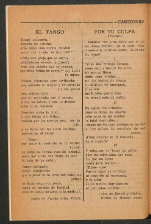 Por tu culpa : (Tango)