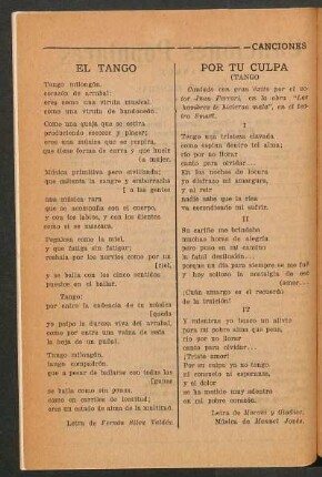 Por tu culpa : (Tango)