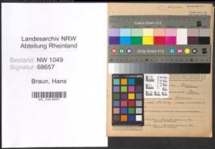 Entnazifizierung Hans Braun , geb. 20.03.1906 (Kaufmann)