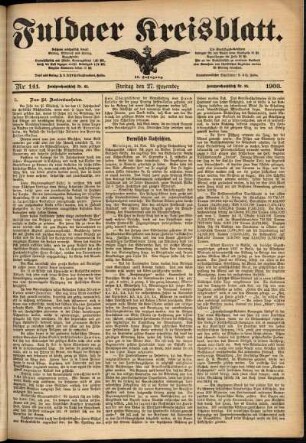 Zweite Ausgabe vom Freitag, den 27. November 1903.