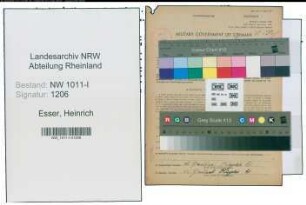 Entnazifizierung Heinrich Esser , geb. 25.03.1895 (Kaufmaennischer Angestellter)