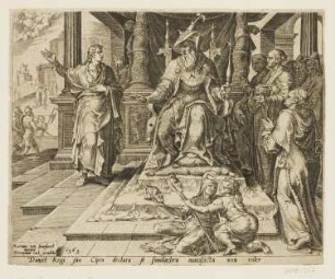 Daniel weigert sich Bel anzubeten, Blatt 1 der Folge "Geschichte von Daniel, Bel und dem Drachen"