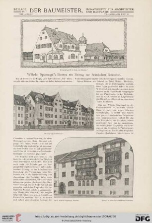 Wilhelm Spannagel's Bauten, ein Beitrag zur heimischen Bauweise
