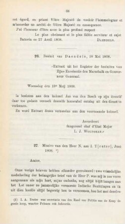 26. Besluit van Daendels, 18 Mai 1808