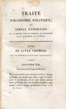 Traité d'économie politique ou simple exposition de la manière dont se forment, se distribuent et se consomment les richesses, 2