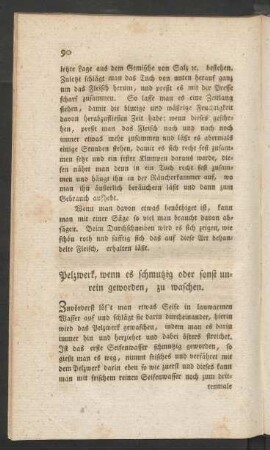 Pelzwerk, wenn es schmutzig oder sonst unrein geworden, zu waschen.