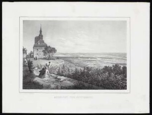Ansicht vom Spitzhaus mit Aussicht auf Radebeul und Dresden, Lithografie, um 1855? : Aussicht vom Spitzhaus / Gez. u. lith. v. C. W. Arldt. Gedr. v. F. Weider. - [S.l.] : F. Weider , [um 1855]. - 1 Kunstbl. : Lithogr. ; 23 x 15 cm ++++ Zählung: L.IV, Bl. 1