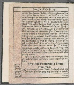 Lehr und Erinnerung beym Ersten Theil