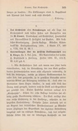 505-507 [Rezension] Cramer, W., Das Kirchenjahr oder Betrachtungen auf alle Tage des Kirchenjahres nach dessen Festen und Evangelien