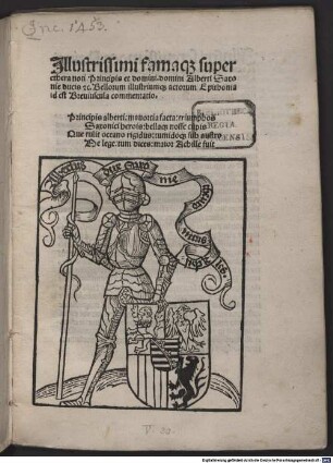 Epitoma bellorum illustriumque actorum principis Alberti ducis Saxoniae : mit Widmungsbrief und -gedicht des Autors an Herzog Georg von Sachsen