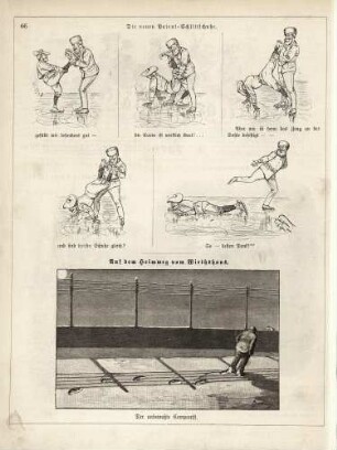 "Die neuen Patent-Schlittschuhe" "Auf dem Heimweg vom Wirthshaus"